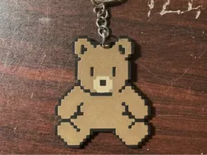 Pixelated Bear Keychain (1)
