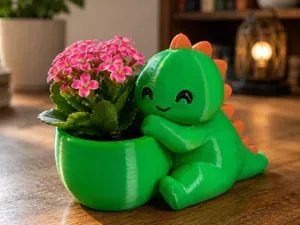 Cute Dinosaur Hugging Planter – Adorable Plant Pot