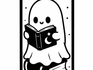 Ghost Reading Books Bookmark