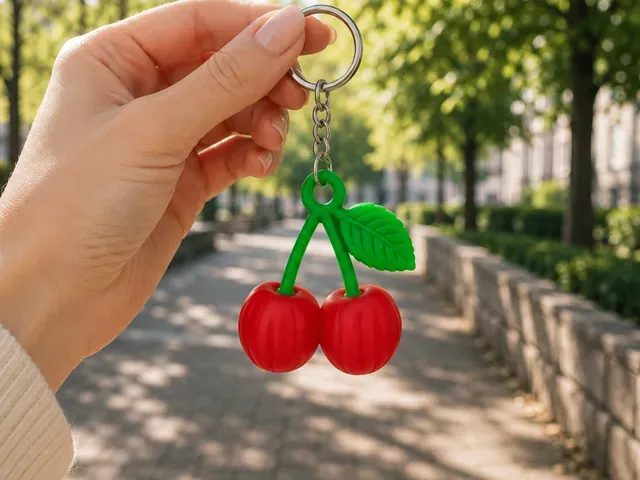 Cute Cherry Keychain  | Easy 3D Print