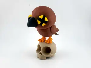 Kawaii Crow with Skull Base SWEET Cute 3D Print
