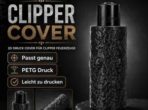 Clipper Cover mit Totenkopf-Relief | PETG |
