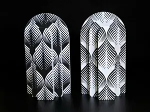 Art Deco Bookends — Leaf Pattern Pair