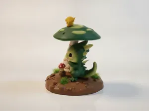 Shy Baby Dragon Mushroom STL
