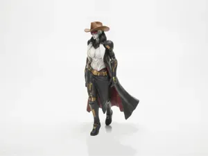 Cyborg Cowgirl Figurine Female Figure 3D Printable