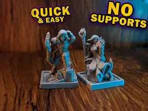 Female Wizard & Ranger - Supportless PC miniatures
