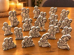 Liebevolle Familien-Aufsteller Tischdeko