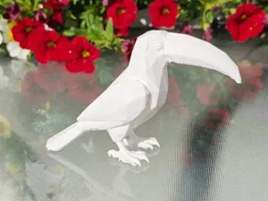 Geometric Low Poly Toucan Figurine