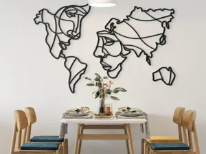 Artistic World Map Wall Art – Two Faces