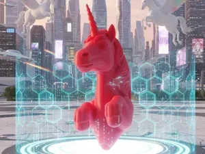 Tete de licorne elegante avec accroche murale