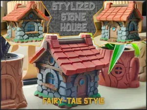 Stylized Stone House in Fairy-Tale Style