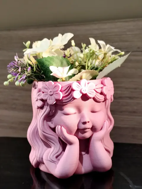 Little Girl Planter – Floral Planter Sculpture — Image 4 of 10