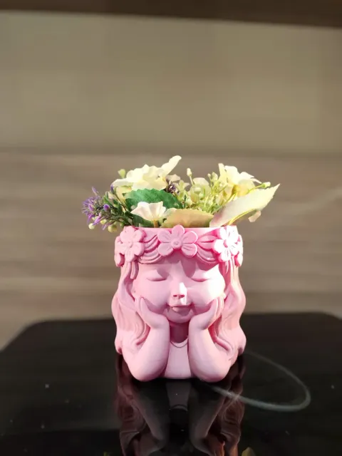Little Girl Planter – Floral Planter Sculpture — Image 3 of 10