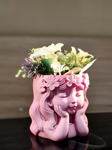 Little Girl Planter – Floral Planter Sculpture — Image 2 of 10
