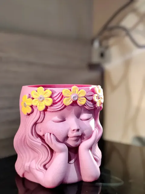 Little Girl Planter – Floral Planter Sculpture — Image 10 of 10