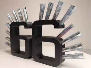 Birthday gift, 66, with 16 slots for bills