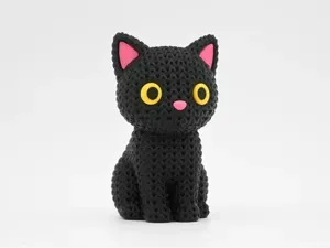 Knitted Black Cat - Halloween