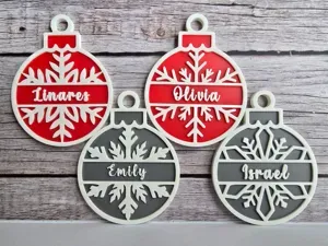 (Customizable Names) Snowflake Ornaments