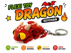 Flexi Dragon Keychain Kawaii baby Articulated Toy