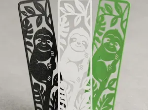 Cute Sloth Cutout Bookmark | Fast One-Color Print