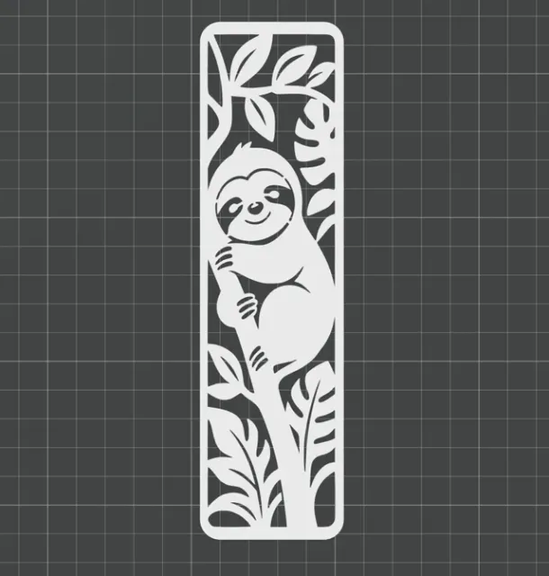 Cute Sloth Cutout Bookmark | Fast One-Color Print — Фото 6 из 6