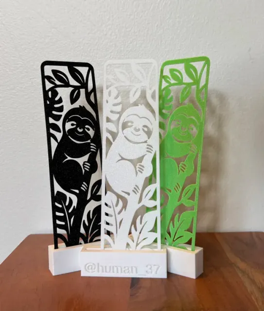 Cute Sloth Cutout Bookmark | Fast One-Color Print — Фото 5 из 6