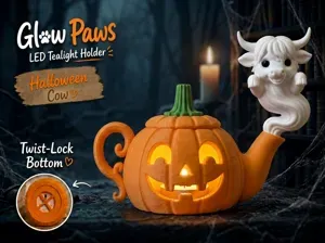 Highland Cow Glowpaws Tea Light Holder Teapot