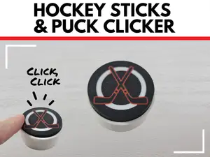 Hockey Sticks and Puck Fidget Clicker