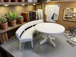 Miniature Elegant Round Pedestal Dining Table 1:12