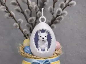 Easter Egg with French Bulldog Dog To Hang