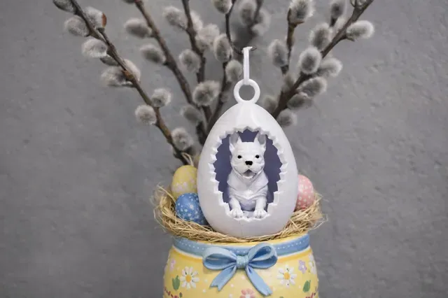 Easter Egg with French Bulldog Dog To Hang — Фото 6 из 7
