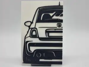 2D Wall Art Fiat 500 Abarth 2008er Modell
