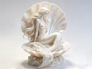 坐在贝壳里的美人鱼