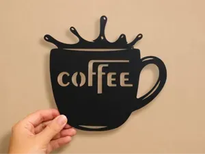 Modern Coffee Cup Wall Art – Kitchen Decor sign