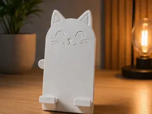 Cute Cat Phone Stand – Minimalist Desk Holder