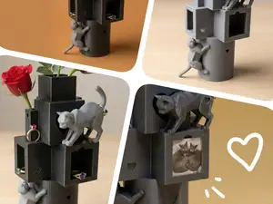 Cat Tower Vase and Desk Organizer