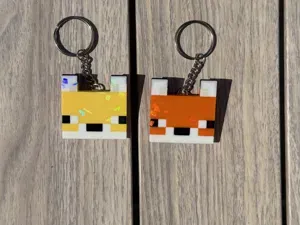 Minecraft Fox Keychain