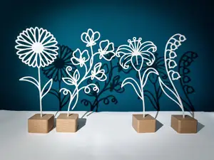 Decorative Flat Flower Cutout - Gift Topper Set