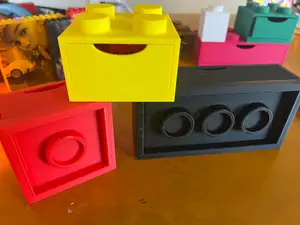 Brick 2x2 and 2x4 stackable drawer