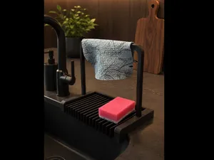 Japandi Kitchen Dishcloth, Sponge & Soap Bar Stand