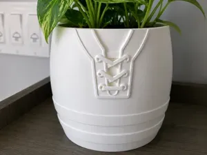 Vintage lace-up hockey jersey planter