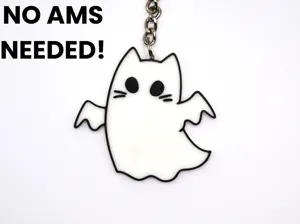 Halloween Ghost Cat Keychain Cute Keyring
