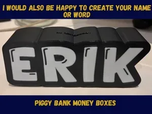 piggy bank, personalized Name money boxes Erik