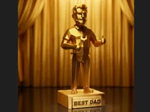 Low-Poly Wrench Dad Trophy (4 Text Plates)