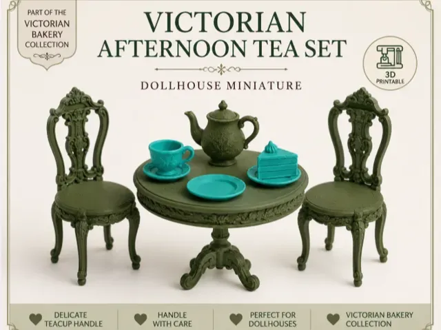 Victorian Afternoon Tea Set | Dollhouse Miniature
