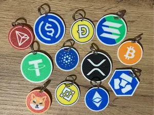 Crypto Coin Keychain BTC ETH BNB CRO SOL SHIB DOGE