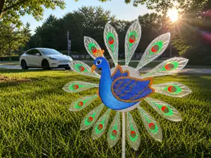 peacock wind spinner