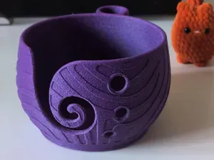 Yarn Bowl with Holder | Wave Pattern