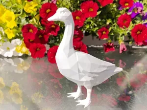 Geometric Low Poly Goose Figurine