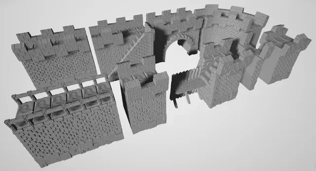 HUGE City Walls - Modular DND / wargaming terrain — Фото 2 из 3